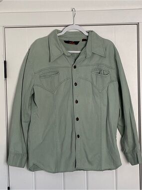 Vintage 70’s Montgomery Ward Put Togethers Green Western Style Men’s XL Twill